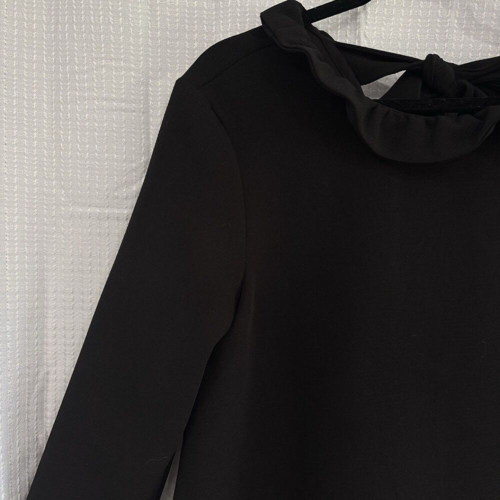 Pomander Place Dress Size Small Black Tuckernuck Ruffle Collar Bow Mini Cocktail - Picture 3 of 10